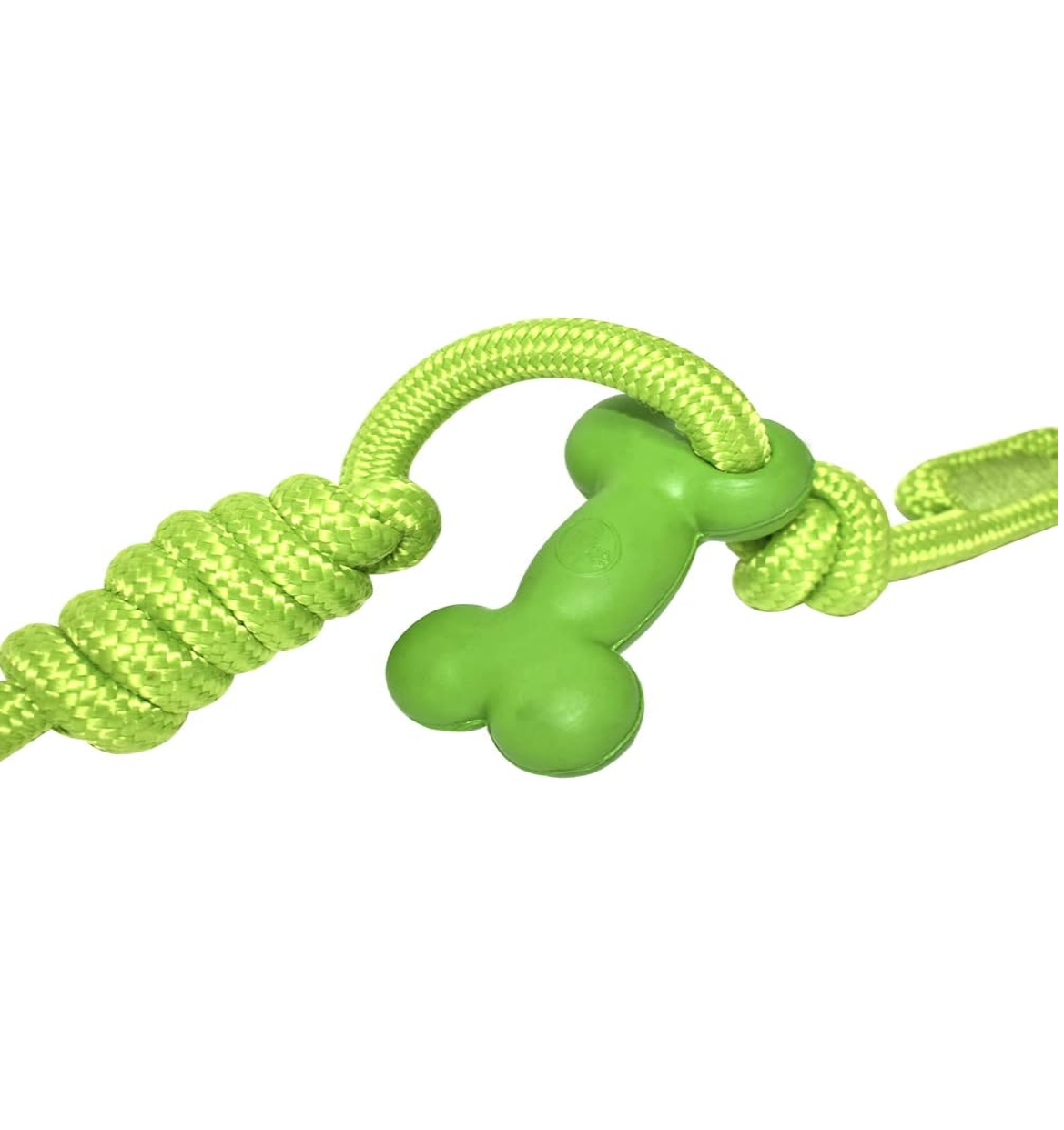 Juguete Mordible de Hule con Cuerda para Perro Tugging Bone (Verde)